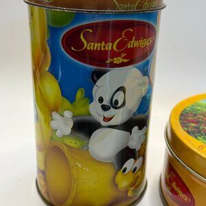 🎁 Vintage Santa Edwiges Cookie Tin Set | 2 Collectible Cans